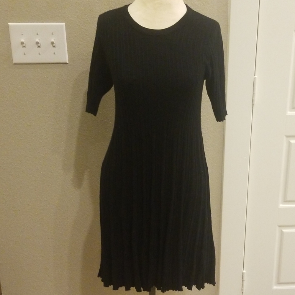 Black Knit Fitted Dress